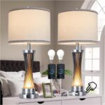 3-Way Dimmable Table Lamp Set of 2,Touch Control Lamp with Night Light,Modern Bl... - Image 3