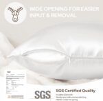 HOMEIDEAS White Decorative Throw Pillow Covers 18x18 Set of 2, Glossy Faux Silk ... - Image 5