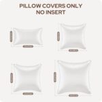 HOMEIDEAS White Decorative Throw Pillow Covers 18x18 Set of 2, Glossy Faux Silk ... - Image 7