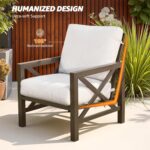 NATURAL EXPRESSIONS 4 Pieces Patio Furniture Sets,Outdoor Sectional Metal Furnit... - Image 4