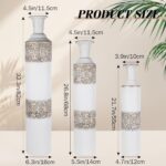 Cinnvoice Tall Floor Vase Set of 3, 32"/27"/22" White Metal Extra Large Decorati... - Image 3