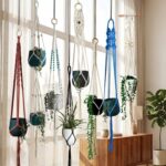 8-Pack Macrame Plant Hanger, Boho Indoor Window Pot Hanger with Wooden Beads, Ha... - Image 3