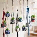 8-Pack Macrame Plant Hanger, Boho Indoor Window Pot Hanger with Wooden Beads, Ha... - Image 4