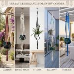 8-Pack Macrame Plant Hanger, Boho Indoor Window Pot Hanger with Wooden Beads, Ha... - Image 6