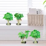 3 Pack Small Potted Plants with Faux Water, Real Touch Leaves Fake Plants in Gla... - Image 6