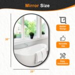 Bathroom Mirror for Wall,30''x20'',Black Oval Mirror for Bedroom Entryway Bathro... - Image 7