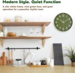 Silent Wall Clock Non-Ticking Battery Operated – Modern Olive Green Analog Wall ... - Image 3