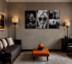 Fashion Woman Canvas Wall Art Black and White Trend Wall Decor Sexy Luxury Poste... - Image 4