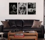 Fashion Woman Canvas Wall Art Black and White Trend Wall Decor Sexy Luxury Poste... - Image 5