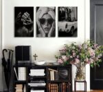 Fashion Woman Canvas Wall Art Black and White Trend Wall Decor Sexy Luxury Poste... - Image 8