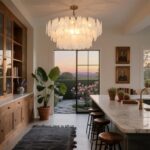 Modern Large Crystal Glass Chandelier, 31.4" Gold Luxury Hanging Pendant Light F... - Image 6