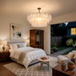 Modern Large Crystal Glass Chandelier, 31.4" Gold Luxury Hanging Pendant Light F... - Image 8