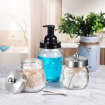 SheeChung Small Mason Jar, Glass Qtip Holder, Apothecary Jars with Lids, Bathroo... - Image 6