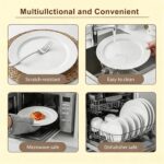 16 Piece Bone China Dinnerware Sets with Mugs,White Plates and Bowls Sets for 4,... - Image 6