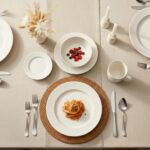 16 Piece Bone China Dinnerware Sets with Mugs,White Plates and Bowls Sets for 4,... - Image 9