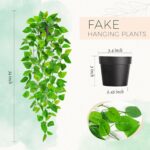 Der Rose 1Pcs 34'' Fake Hanging Plants Artificial Potted Faux Hanging Plants Ind... - Image 4