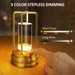 Cordless Table Lamp - Rechargeable LED Lamp with 2000mAh Battery, 3 Color Steple... - Image 3