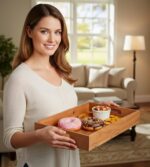 Acacia Wood Wooden Serving Tray – Premium Wooden Tray for Kitchen & Dining | 14’... - Image 4