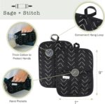 Heat Resistant Designer Pot Holders with Hand Pockets and Hanging Loops | Set of... - Image 3