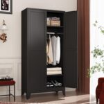GAIOUS Metal Wardrobe Cabinet with Hanging Rod, 71" Metal Clothing Storage Cabin... - Image 4