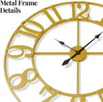 Cuspin Gold Wall Clock 16 Inch, Decorative Wall Clocks Battery-Operated, Modern ... - Image 4