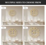 Cuspin Gold Wall Clock 16 Inch, Decorative Wall Clocks Battery-Operated, Modern ... - Image 5
