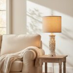 BOBOMOMO 27.25” Farmhouse Table Lamps Set of 2 – Antique White Bedside Lamps wit... - Image 7