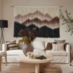 IOWER Macrame Wall Hanging 57" W x 35" L Brown Mountain Dip-Dyed Macrame Wall De... - Image 3