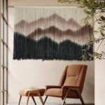 IOWER Macrame Wall Hanging 57" W x 35" L Brown Mountain Dip-Dyed Macrame Wall De... - Image 4