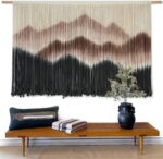 IOWER Macrame Wall Hanging 57" W x 35" L Brown Mountain Dip-Dyed Macrame Wall De... - Image 5