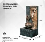 XBrand 30" H Zen Buddha Face Water Fountain w/LED Light & Pump, Indoor/Outdoor F... - Image 5