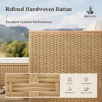 HERA'S HOUSE Small Patio Furniture Set, 3 Pieces Wicker Outdoor Sectional Sets,Y... - Image 5