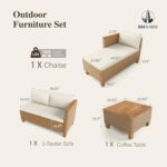 HERA'S HOUSE Small Patio Furniture Set, 3 Pieces Wicker Outdoor Sectional Sets,Y... - Image 6
