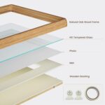 HELPLEX 8x8 Premium Picture Frame Set of 2 - Solid Oak Wood with HD Tempered Gla... - Image 7
