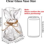 FOWSEEK 6 Inch Small Glass Flower Vase, Irregular Clear Flower Vases for Centerp... - Image 3