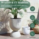 KOL Planters Flower Pots, Large Plastic Urn Planters for Indoor Outdoor Plants, ... - Image 5