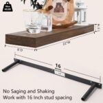 Wood Floating Shelves for Wall Set of 3, 22 Inch Rustic Floating Shelf Wall Moun... - Image 4