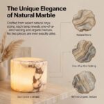 Marble Lamp Night Light Touch Bedside Table Lamp, Type C Rechargeable Natural St... - Image 4
