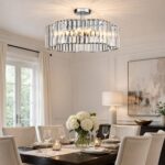Hamilyeah 20" Modern Crystal Chandelier Ceiling Light, 4-Light Semi Flush Mount ... - Image 6