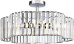 Hamilyeah 20" Modern Crystal Chandelier Ceiling Light, 4-Light Semi Flush Mount ... - Image 8