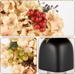 Briful Hydrangea Artificial Flowers in Ceramic Black Vase, Beige Silk Hydrangea ... - Image 4