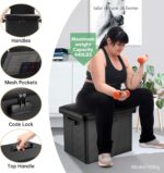 DocSafe Storage Ottoman with Lock,Fireproof Folding Ottoman Foot Rest Stool Stor... - Image 7
