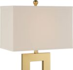 360 Lighting Marshall Modern Table Lamp with White Marble Riser 30" Tall Champag... - Image 3