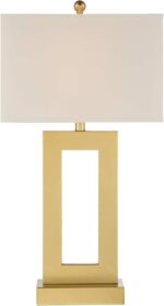 360 Lighting Marshall Modern Table Lamp with White Marble Riser 30" Tall Champag... - Image 6
