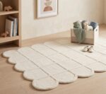 Selena Scallop Wool Area Rug – Hand-Tufted, Scalloped Edge, Modern Plaid Checker... - Image 6