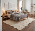 Selena Scallop Wool Area Rug – Hand-Tufted, Scalloped Edge, Modern Plaid Checker... - Image 7