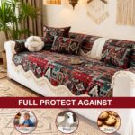 VOGOL Moroccan Sofa Throw Pad, 27x27 Inch Scalloped Furniture Protector with Tas... - Image 5