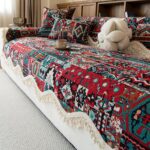 VOGOL Moroccan Sofa Throw Pad, 27x27 Inch Scalloped Furniture Protector with Tas... - Image 7