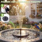 AISITIN 2.5W Solar Bird Bath Fountain Pump, Solar Fountain for Bird Bath with 6 ... - Image 3