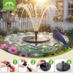 AISITIN 2.5W Solar Bird Bath Fountain Pump, Solar Fountain for Bird Bath with 6 ... - Image 6